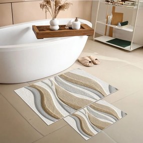 Set di tappetini per il bagno beige 2 pz 60x100 cm – Foutastic