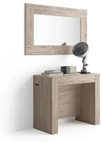 Tavolo Consolle Allungabile con porta prolunghe Easy, Quercia