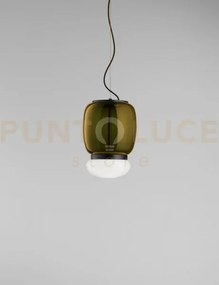 Faro sospensione s verde antico bianco montatura nero opaco 2 l2214...