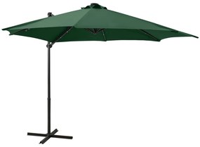 Ombrellone A Sbalzo Con Palo E Luci A Led Verde 300 Cm /