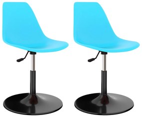 324193  swivel dining chairs 2 pcs blue pp