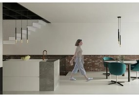 Lampadario su filo MOSAIC 3xG9/12W/230V nero/dorato