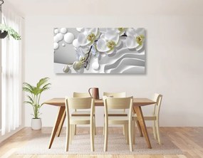 Quadro su tela – Orchidea su sfondo astratto