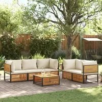 Set Divano da Giardino 6 pz con Cuscini in Massello di Acacia 3214920