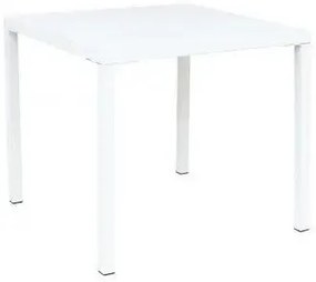 Tavolo Manchester impilabile 80 X 80 in acciaio verniciato a polvere, Bianco