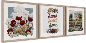 Set di dipinti 3 pz 30x30 cm Sweet Home – Styler