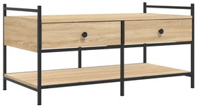 Tavolino da salotto rovere sonoma 99x50x50cm legno multistrato