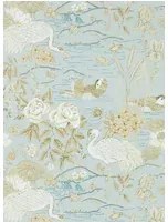 Sanderson Carta da parati Crane and Frog - Sky/ Honey
