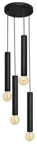 Lampadario a sospensione con filo TUBA 4xE27/15W/230V nero