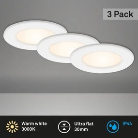 Set da 3 faretti da incasso per bagno LED/6W/230V 3000K IP44 bianco