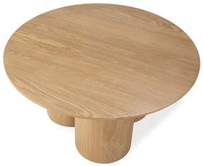 Tavolino da salotto rotondo di colore naturale con effetto rovere ø 80 cm Lua – MOME