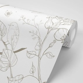 Carta da parati – Natura morta vintage con uccellini