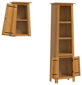 Set mobili da bagno 2 pz in legno massello di pino