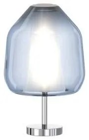 Lampada Contemporanea Double Skin Beta Metallo Cromo Vetro Blu 1 Luce E27