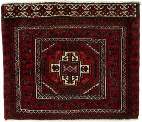 Shiraz Tappeto 60 x 50 Rosso (Iran) Annodato A Mano