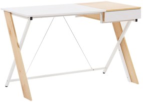 Set di mobili da ufficio legno chiaro e bianco FOSTER/HAMDEN Beliani