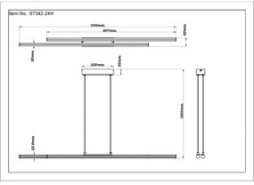 Globo 67342-24H - Lampadario LED a sospensione con filo KIRINA LED/24W/230V 3000K nero