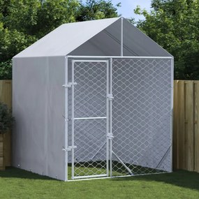 Cuccia Cani Da Esterno Tetto Argento 2x2x2,5 M Acciaio Zincato /