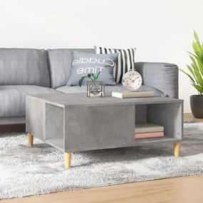 Tavolino Salotto Grigio Cemento 80x80x36,5 Cm Legno Multistrato /