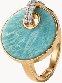 Anello placcato oro con pietre preziose Jeanne