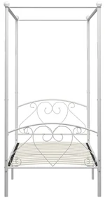 Letto a baldacchino bianco in metallo 120x200 cm