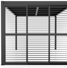 Parete per pergola Pannelli scorrevoli color antracite 3M, antracite 270 x 270 cm, 3 pezzi