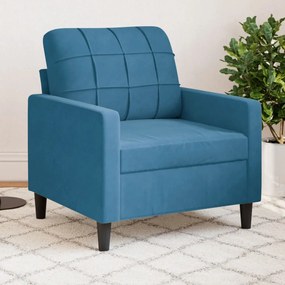 Poltrona Blu 60 Cm Velluto /