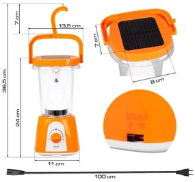 Lampada solare LED ricaricabile 710 lm 1600 mAh con powerbank 230V