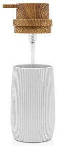 Dispenser per sapone liquido Bianco dettagli effetto legno Blob