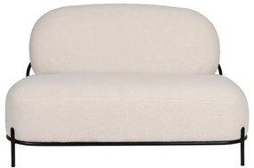 Divano bouclé crema 125 cm Polly - White Label