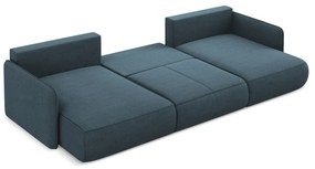 Divano angolare blu allungabile/con contenitore Nanea – Makamii