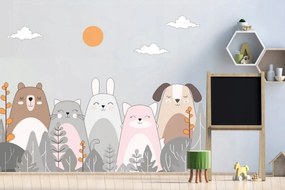 Adesivo murale con animali carini 100 x 200 cm