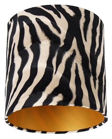Paralume in velluto stampa zebra 25/25/25 interno oro
