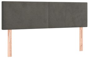 Giroletto a Molle con Materasso Grigio Scuro 140x200 cm Velluto