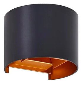 Lindby - Nivar Round LED Applique da Esterno Black/Gold Lindby