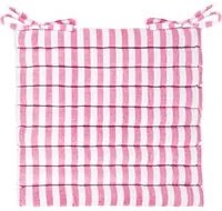 Cuscino sedia 40x40 cm in cotone righe rosa