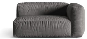 Parte divano componibile grigio (con penisola a destra) con rivestimento in velluto Martina – Micadoni