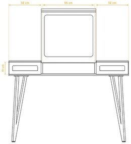 Tavolo da toeletta in rovere 120x53 cm Golo - The Beds