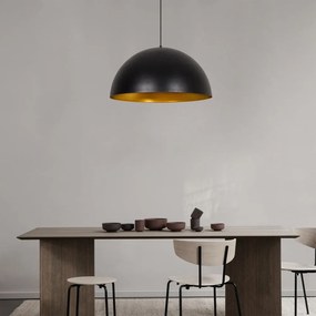 Lampadario nero con paralume in metallo ø 60 cm Sivano – Opviq lights