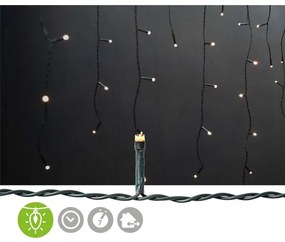 Nedis CLLC180- Tenda di Natale per esterni LED 180xLED/7 funzioni 10,9m IP44 bianco caldo