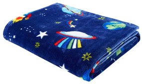 Coperta blu scuro in micropile 130x170 cm Lost in Space - Catherine Lansfield