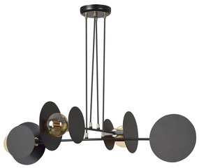 Lampadario a Sospensione in Acciaio IDEA 4 Nero/Bianco 4xE27