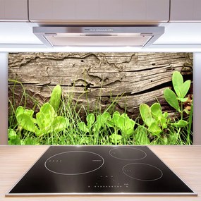 Pannello rivestimento parete cucina Fiori di foglie di erba 100x50 cm