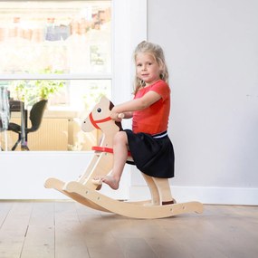 Cavallo a dondolo in legno - natural
