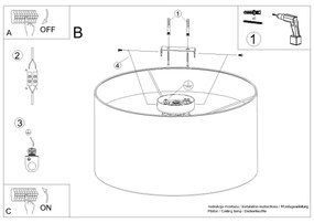 Sollux SL.1393 - Plafoniera TELESTO 1xE27/15W/230V diametro 35 cm bianco/beige