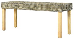Panca 110 cm in rattan naturale kubu e massello di mango