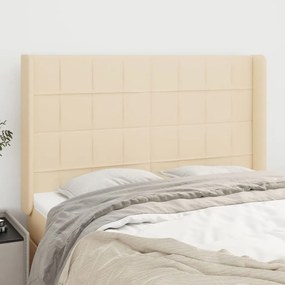 Testiera Ad Orecchio Crema 147x16x118/128 Cm İn Tessuto /
