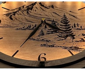 Li-Go 23697/DUB/BAT2 - Orologio LED dimmerabile con sensore, LED/1xAA, Ø 32 cm, rovere