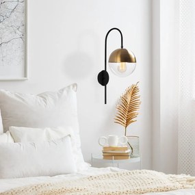 Lampada da parete nera/dorata ø 20 cm Bastos – Opviq lights