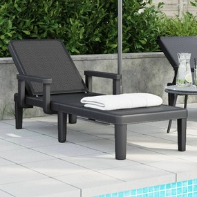 Lettino Prendisole 4 Altezze Regolabili Nero 155,5x57x28 Cm İpp /